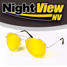 Ochelari Stil Pilot de Condus Noaptea si pe Ceata cu Protectie UV foto