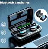 Cumpara ieftin Casti Wireless Bluetooth F9, 5.0, In-Ear, Microfon, Powerbank, Android/iOS, Audio 3D, Bass Profund, Handsfree, Sport, Impermeabile