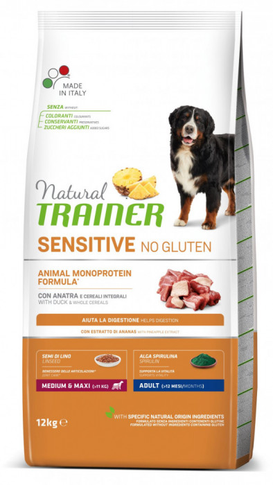 TRAINER Natural SENSITIVE No Gluten Adult Medium / Maxi Duck 12 kg