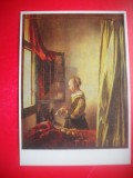 HOPCT 23265 FATA CU SCRISOAREA -JAN VERMEER [ 1632-1675] -MUZEE GERMANIA - CP PICTURA --NECIRCULATA