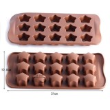 Forma din Silicon, Model Stelute pentru Ciocolata de Casa, Bomboane, Jeleuri sau Cuburi de Gheata, CBD CORAL BEST DEALS 21 cm 11 cm 1.5 cm Maro 1