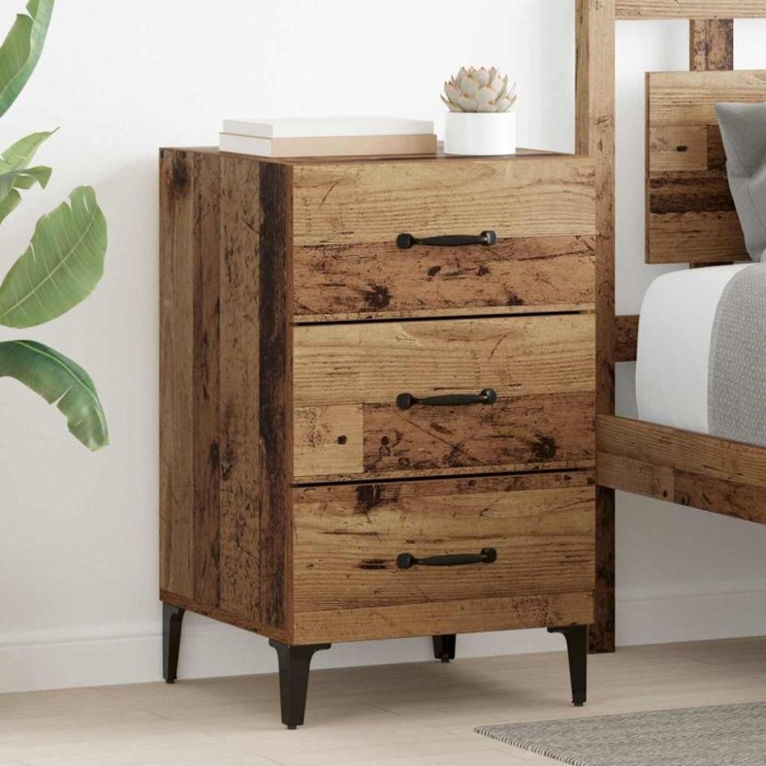 vidaXL Dulap de noapte Lemn vechi 40 x 40 x 66 cm Lemn compozit