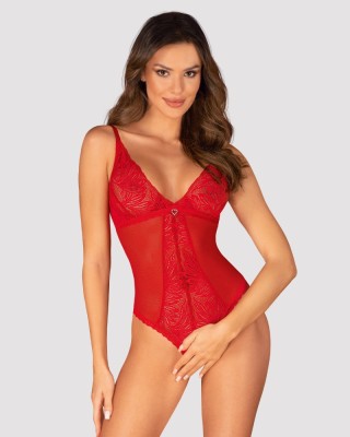 Body Sexy Cu Dantela Decupat Intim Chilisa, Rosu, XS/S foto