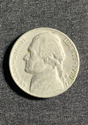 Moneda five cents 1970 USA foto