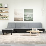 Cumpara ieftin Canapea extensibilă &icirc;n formă de L gri 255x140x70 cm textil