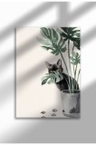 CAT-BLK-24|Poster de artă cu pisică amuzantă, pictură digitală, decor de perete cu pisică neagră drăguță, ilustrație minimalistă cu pisică | A4 (21 x