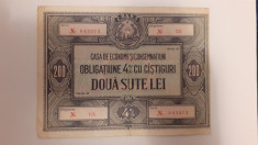 Romania , 200 lei Obligatiune R.S.R foto