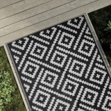 Gossi covor de exterior, arakil alb si negru, 120x180 cm, pp