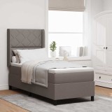 Cumpara ieftin Pat cu arcuri cu saltea și LED taupe 90x190 cm, țesătură