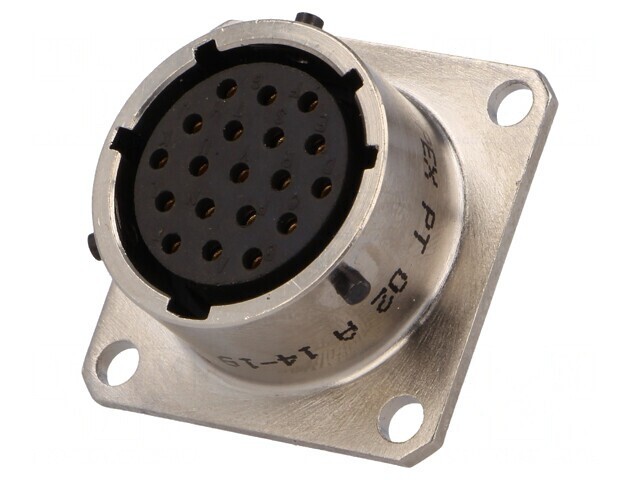 Conector circular flanșă 4 orificii montare panou PT02A1419S023