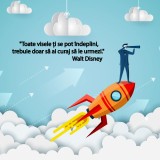 Sticker motivational scoli, Visele ti se pot implini, citat Disney - 125x125 cm