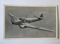 Carte postala/fotografie originala avion german antrenament:Focke-Wulf Fw 58 foto