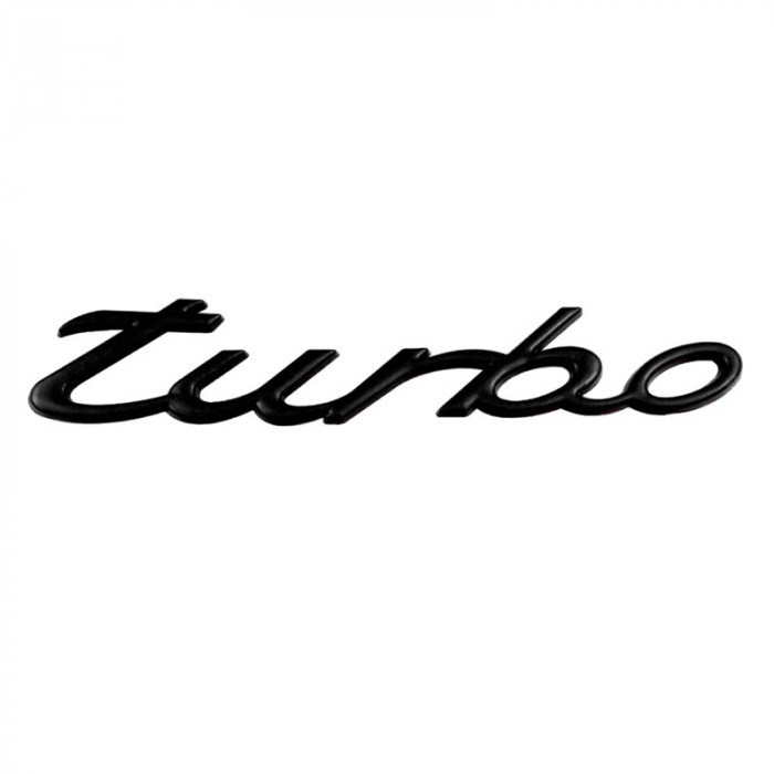 Emblema Turbo spate portbagaj Porsche, negru