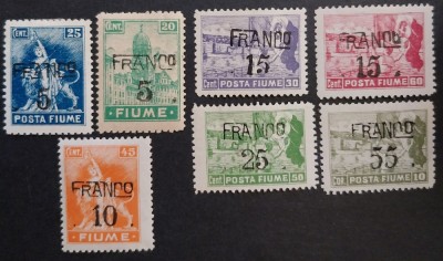 Fiume 1919-1920, timbre cu overprint,MH foto