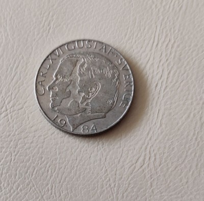 Suedia - 1 coroana (1984) Carl XVI Gustaf - monedă s325 foto