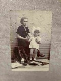 Fotografie Portret Mama Fiica, Foto Select Vaslui 1943, 9x14cm, Colectie, Vintage