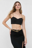 MICHAEL Michael Kors top femei, culoarea negru, neted