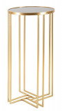 Masuta de colt, Mauro Ferretti, Ligles, &Oslash; 40 x 80 cm, fier/sticla, auriu