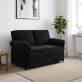 vidaXL Canapea cu 2 locuri Negru 138 x 83 x 95 cm Catifea 42033945
