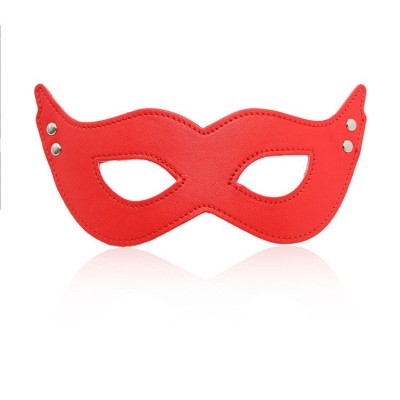 Masca Haloween, Carnaval, Mistery, din piele Eco, Rosie foto