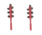 Cumpara ieftin Set 2 Zurgalai Roz cu Clopotei Metalici, 18cm, Maner Rezistent, Perfecti pentru Colindat si Petreceri