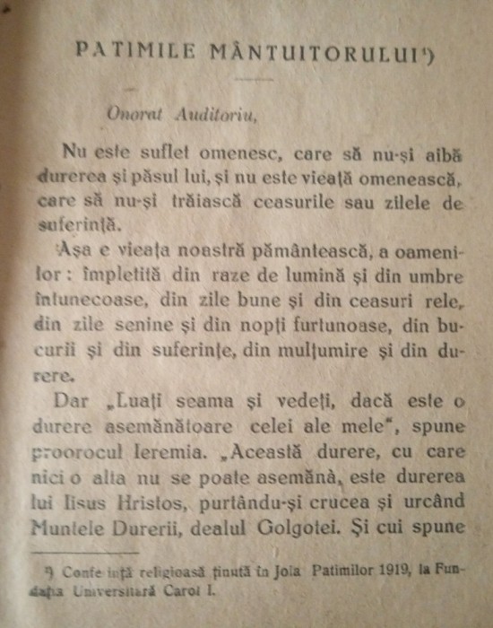 Patimile M&acirc;ntuitorul (Pr. Gr. Criveanu, 1923)