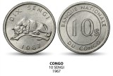 D3 Congo 10 sengi 1967 UNC