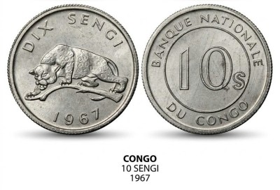 D3 Congo 10 sengi 1967 UNC foto