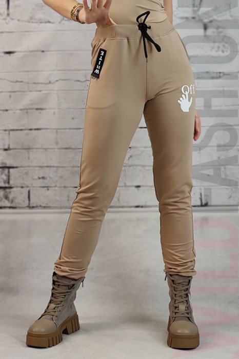 F857-155 Pantaloni casual/sport cu snur si elastic in talie