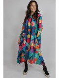 Cumpara ieftin ROCHIE MAXI CU MANECA LUNGA ASIMETRICA SPLENDIDO TALIE UNICA Multicolora