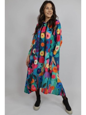 ROCHIE MAXI CU MANECA LUNGA ASIMETRICA SPLENDIDO TALIE UNICA Multicolora foto