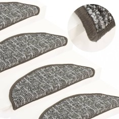 Covorașe pentru trepte scară, 15 buc., antracit, 56x17x3 cm