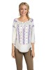 Bluza dama RSL5 alb/mov marimea S, Casual, Bumbac