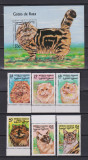 REP. SAHARA FAUNA PISICI 1999 MNH + BLOCK, Nestampilat