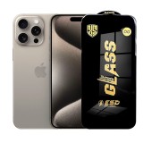 Folie de Protectie pentru iPhone 15 Pro Max, TEO, Sticla Securizata ESD, Margini Negre, Rezistenta la Zgirieturi, Antistatica, 0.35 mm