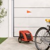 vidaXL Remorcă Bicicletă Animale Portocalie, Oxford/Fier, 124x53x53cm, Max 30kg, Transport Câini/Pisici, Accesorii Petshop