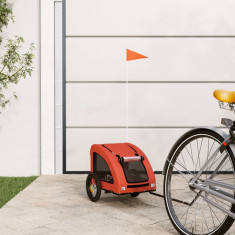 vidaXL Remorcă de bicicletă animale companie, portocaliu, oxford/fier foto