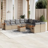 vidaXL Set canapele de grădină cu perne, 11 piese, bej, poliratan 3227200