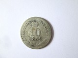 Rara! Austria 10 Kreuzer 1859 V argint,monetaria Venetia