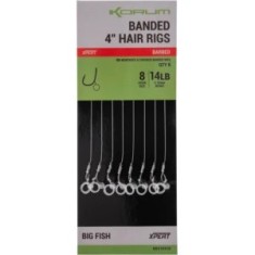 Carlige Legate KORUM Banded Hair Rigs, 10cm, 14lbs, Nr.8, 8buc/pac foto