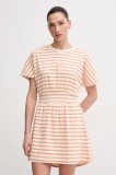Pepe Jeans rochie din bumbac VANIA culoarea portocaliu, mini, evazată, PL953744
