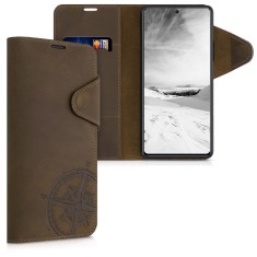 Husa pentru Xiaomi 11T / 11T Pro, Piele naturala, Maro, 56315.01, kalibri foto