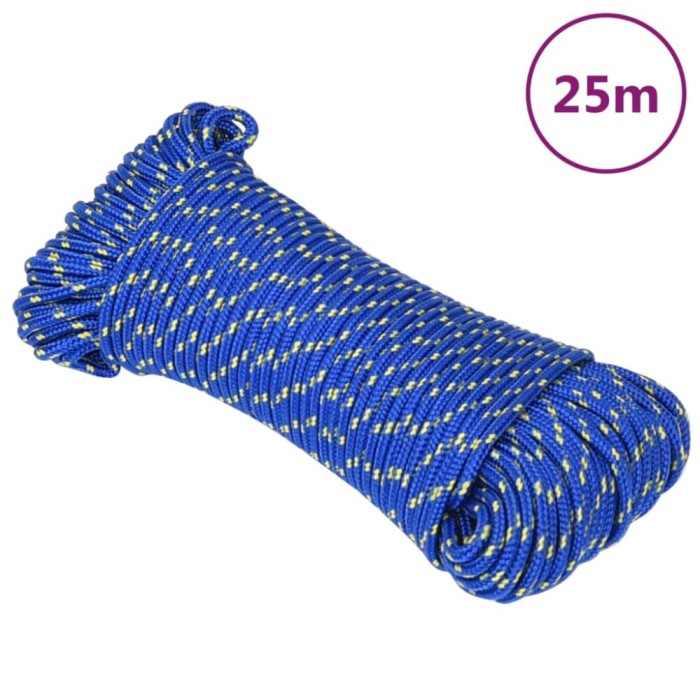 Fr&acirc;nghie de barcă, albastru, 3 mm, 25 m, polipropilenă