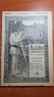 albina 13-20 iulie 1908+supliment-postul si nutrirea neidestulatoare de g.cosbuc foto