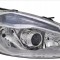 Far Ford Transit/Tourneo Custom, 03.2013-05.2016, fata, Dreapta, cu lumini de curbe; lense; cu daytime running light; H1+H15+H7; electric; silver; cu