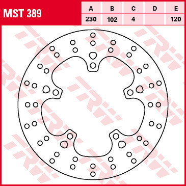 Disc frana spate TRW MST389 - Yamaha YZF-R 125 (08-13) - YZF-R 125 Anniversary (12-13) 4T LC 125cc