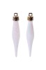 Set 18 globuri in forma de stalactite albe de Craciun, Lioness, 8 cm