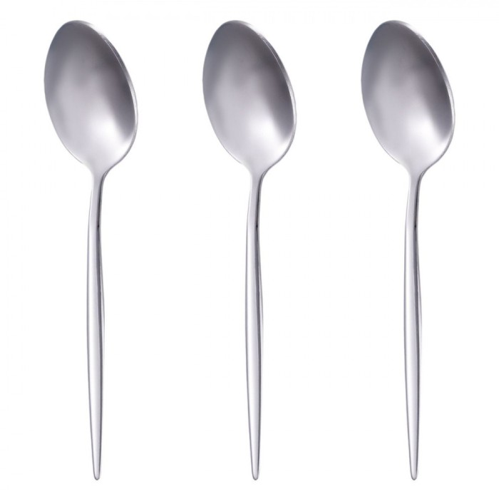 Set Tac&acirc;muri, Slim, 3 Lingurițe, Oțel Inoxidabil, Lungime 15 cm