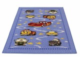 Cumpara ieftin Covor Camera Copii Model Masinute 1167a5, Marime 100 x 160 cm, Albastru, Antialergic, Polipropilena, Gradinita, Cresa, Loc de Joaca