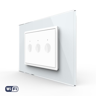 Intrerupator Triplu Wi-Fi cu Touch LIVOLO, standard italian &amp;ndash; Serie Noua, Alb SmartElectro IntelligentHouse foto